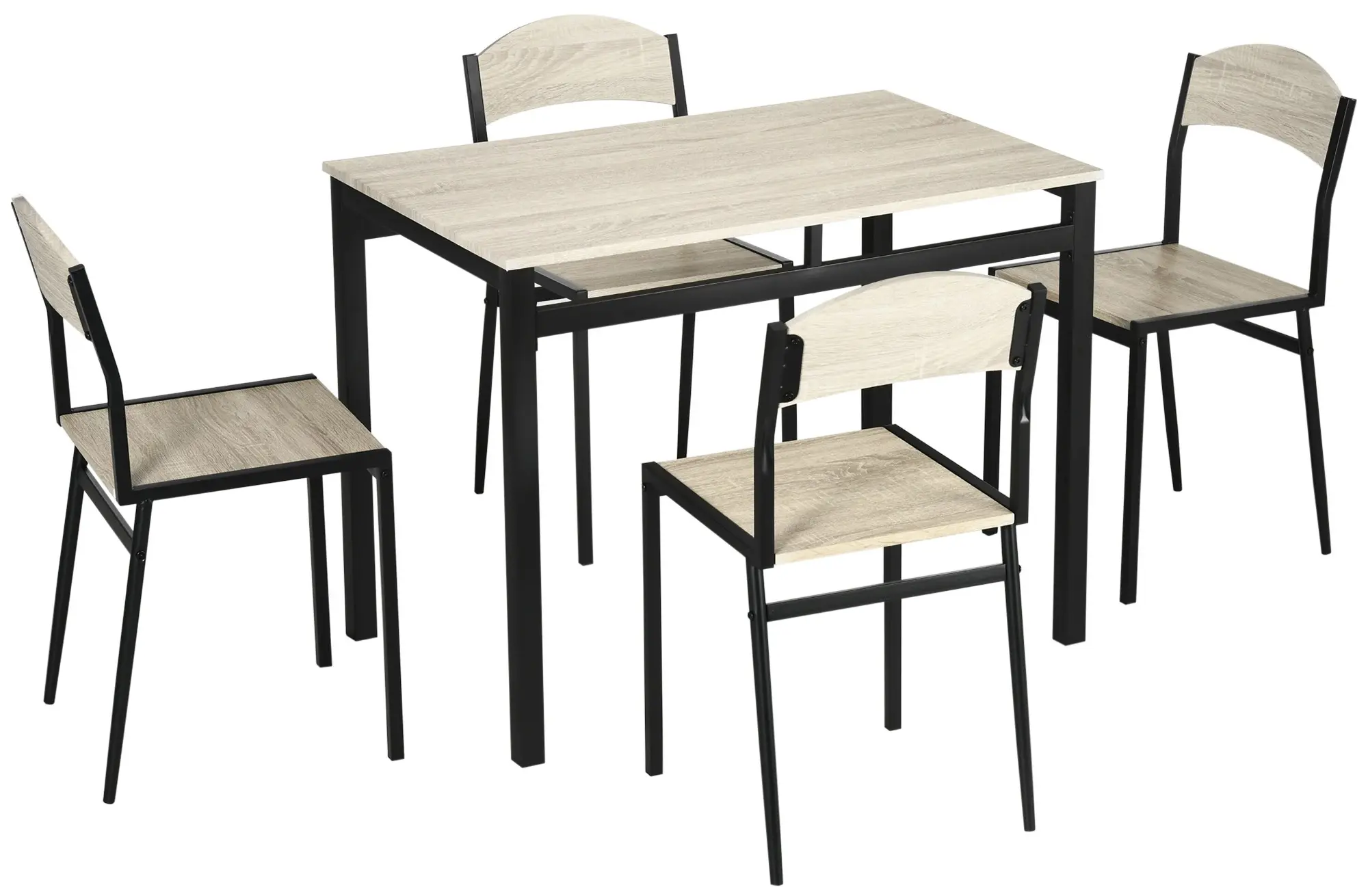 Обеденный набор Homcom 835-087V00BK (Natural/Black) - 3