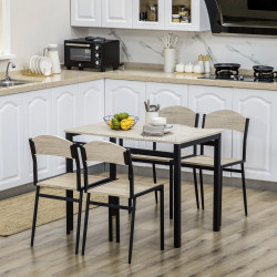 Обеденный набор Homcom 835-087V00BK (Natural/Black)
