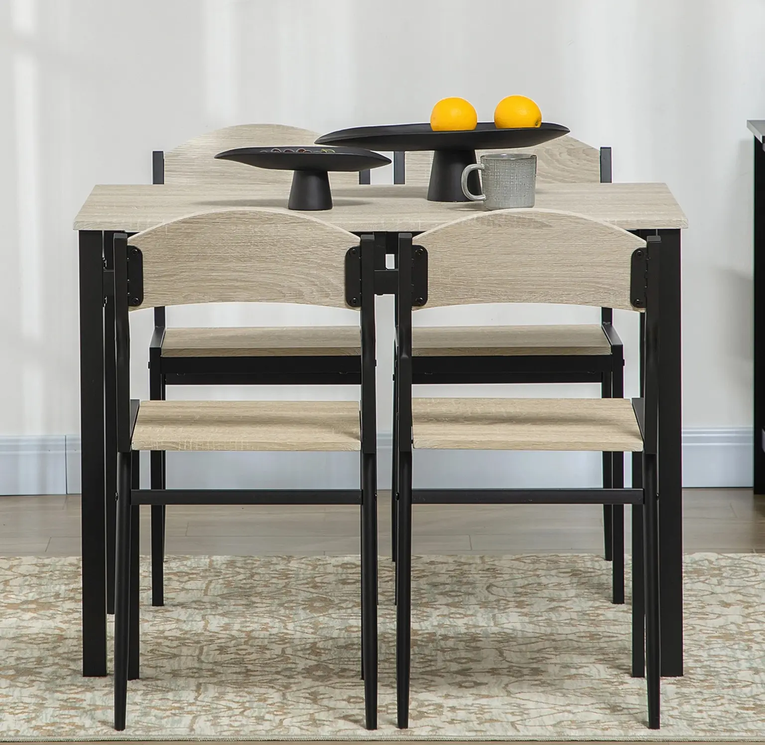 Обеденный набор Homcom 835-087V00BK (Natural/Black) - 9