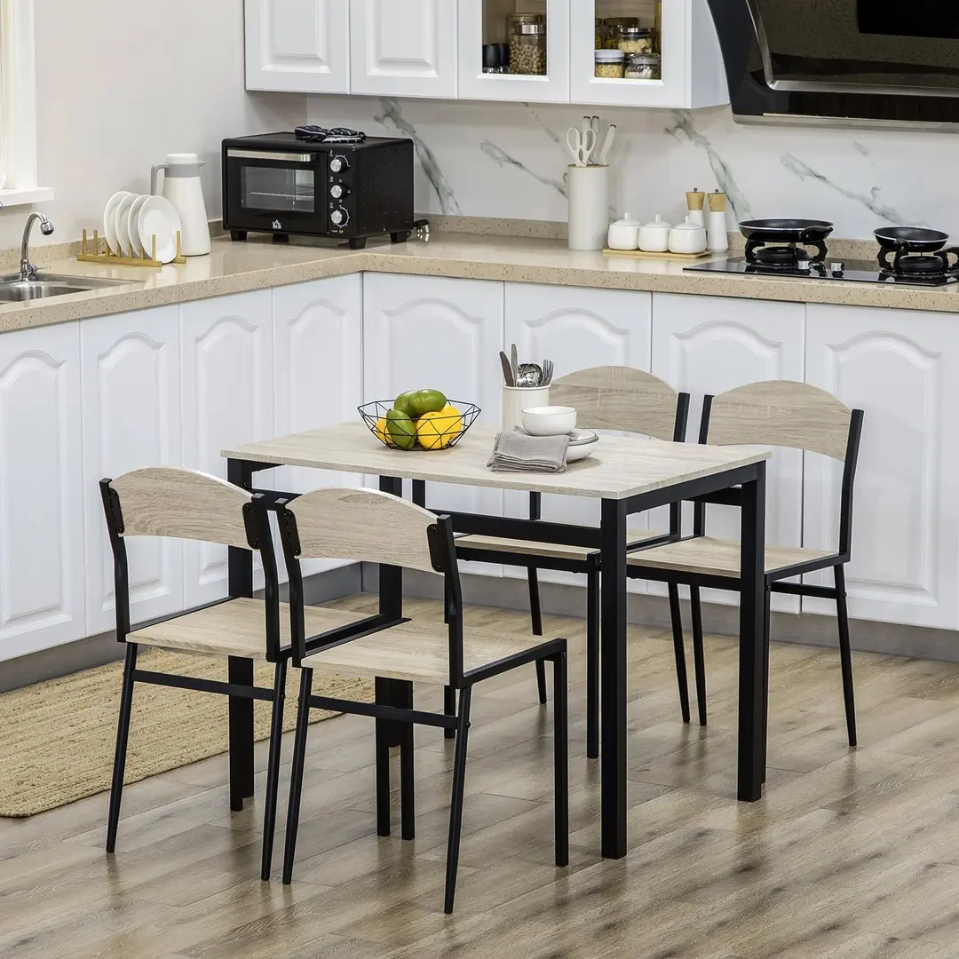 Обеденный набор Homcom 835-087V00BK (Natural/Black)