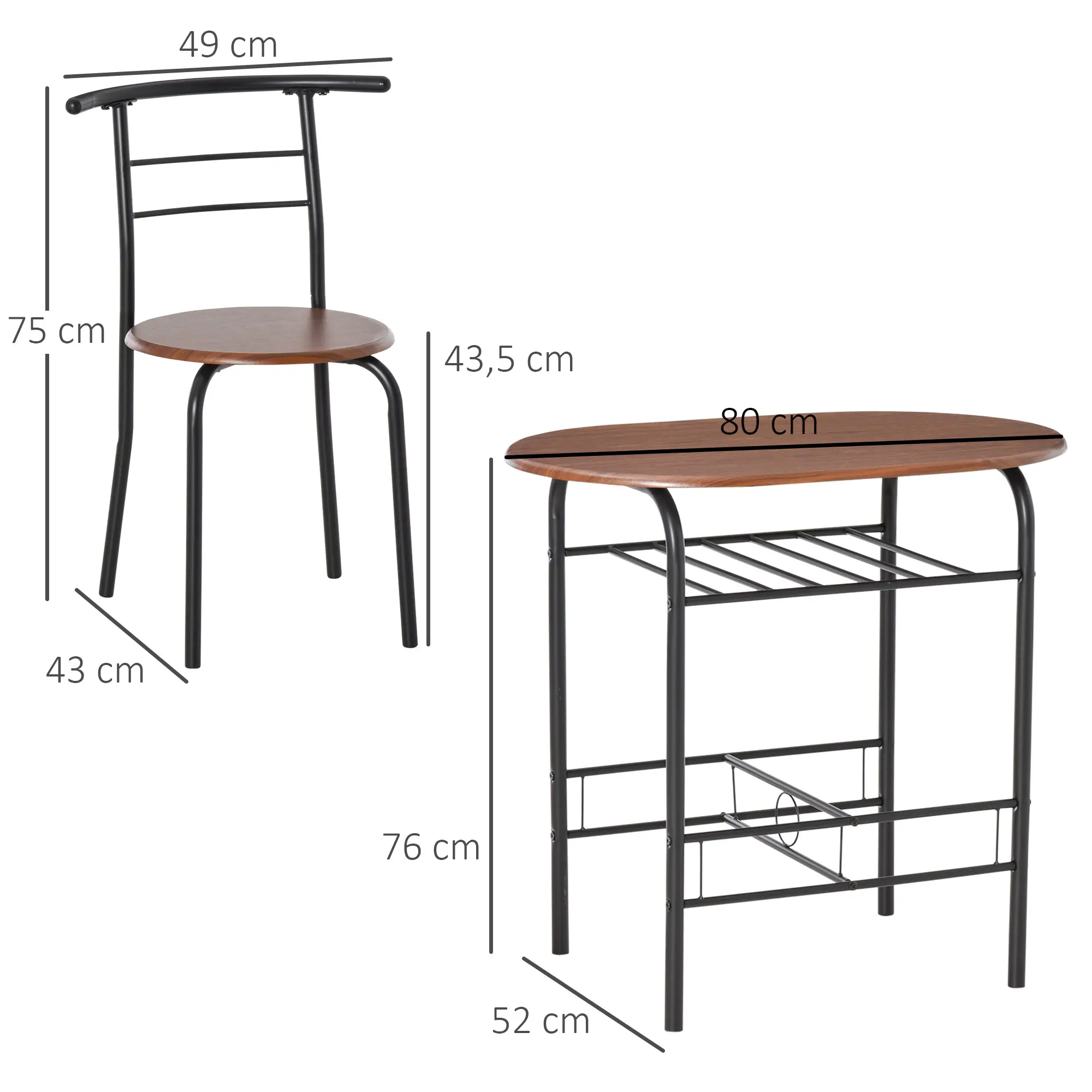 Обеденный набор Homcom 835-134 (Brown/Black) - 5