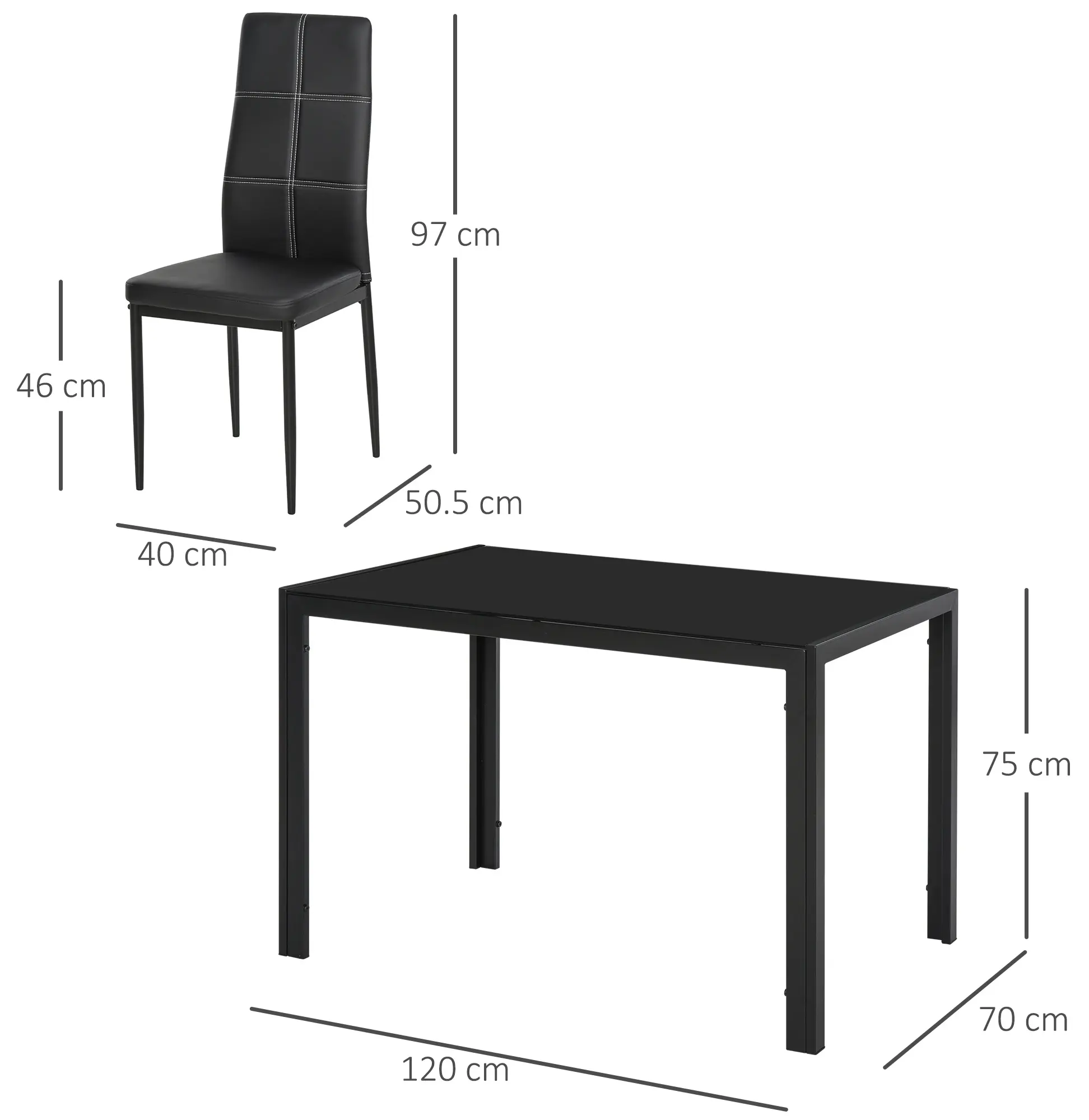 Обеденный набор Homcom 835-255BK (Black) - 4