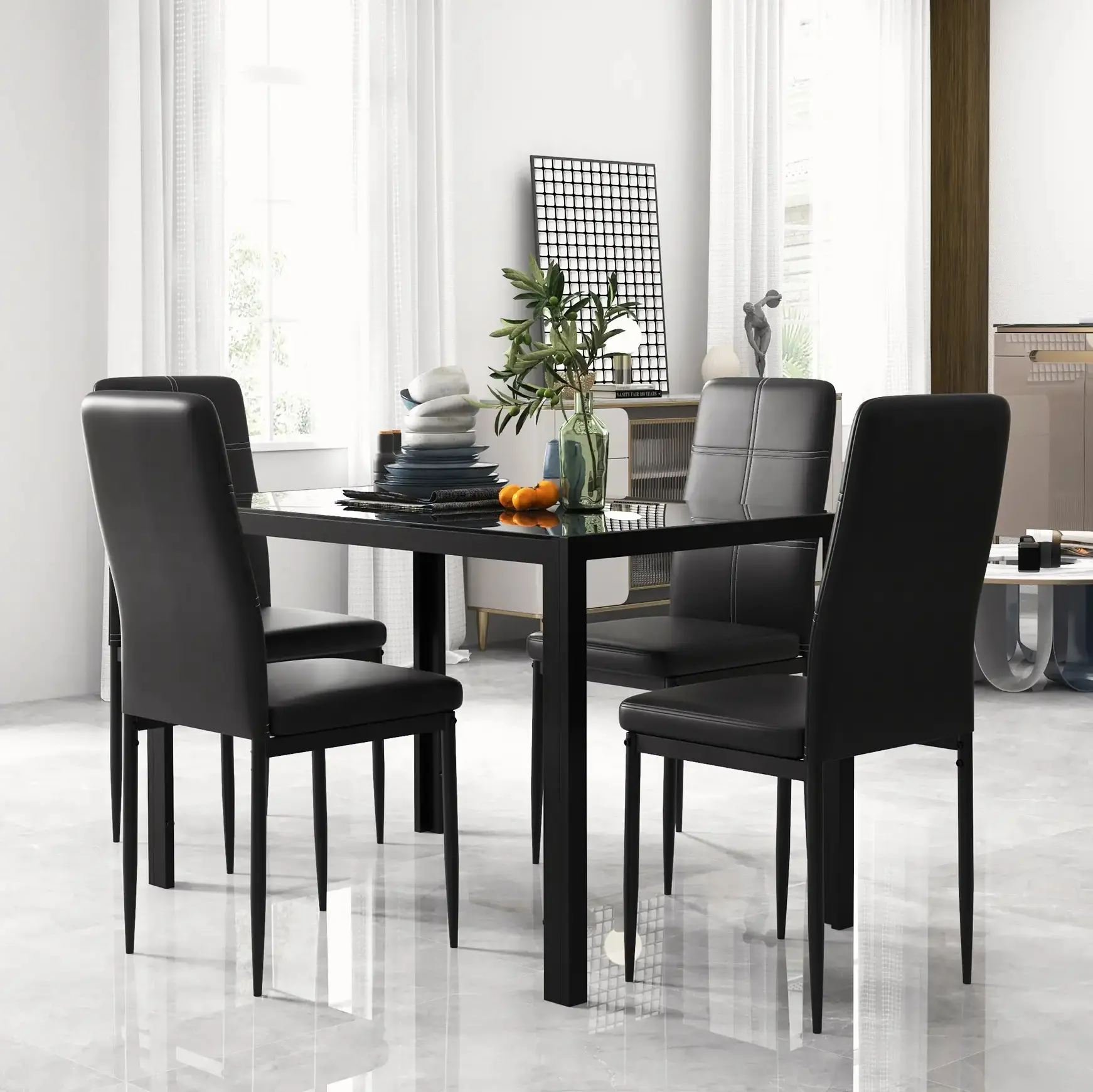 Обеденный набор Homcom 835-255BK (Black) - 8