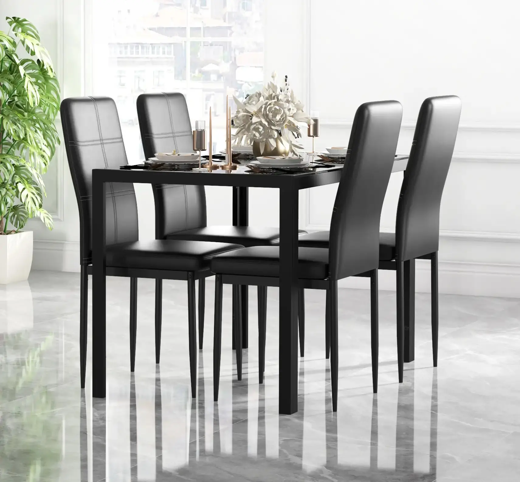 Обеденный набор Homcom 835-255BK (Black) - 10