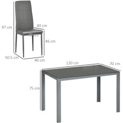 Обеденный набор Homcom 835-255V00GY 1+4 (Grey) Thumb