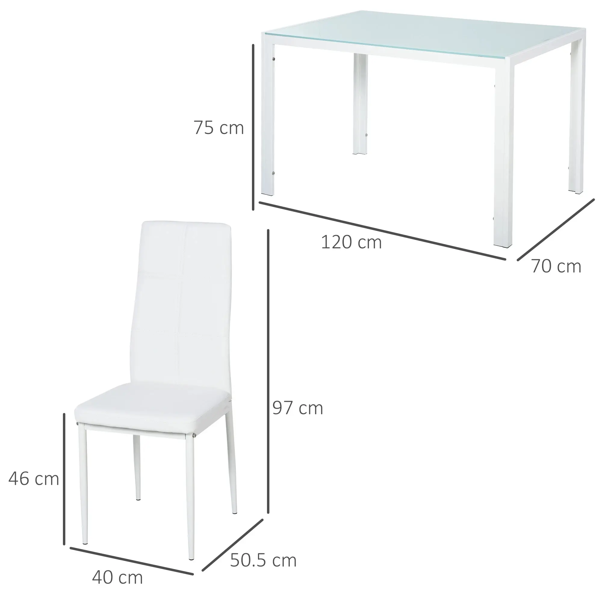 Обеденный набор Homcom 835-255WT (White) - 14