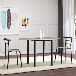 Обеденный набор Homcom 835-644 60/120x60 1+2 (Wood/Black)