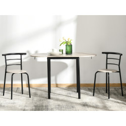 Обеденный набор Homcom 835-644 60/120x60 1+2 (Wood/Black) Thumb