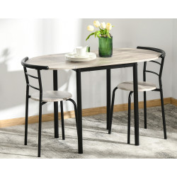 Обеденный набор Homcom 835-644 60/120x60 1+2 (Wood/Black) Thumb