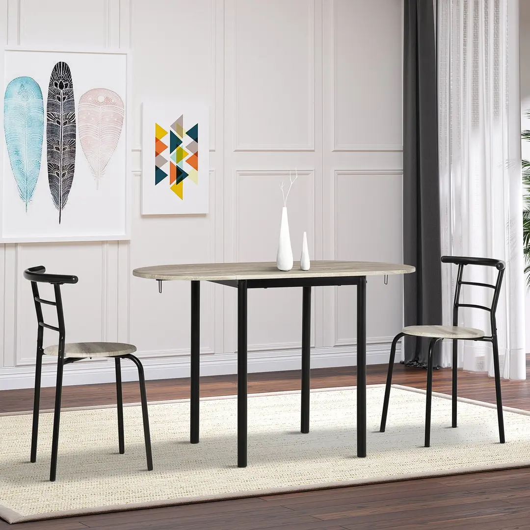 Обеденный набор Homcom 835-644 60/120x60 1+2 (Wood/Black)