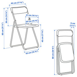 Set masa + 2 scaune pliante Ikea Gunde/Vihals 67x67 (Negru/Rosu) Thumb