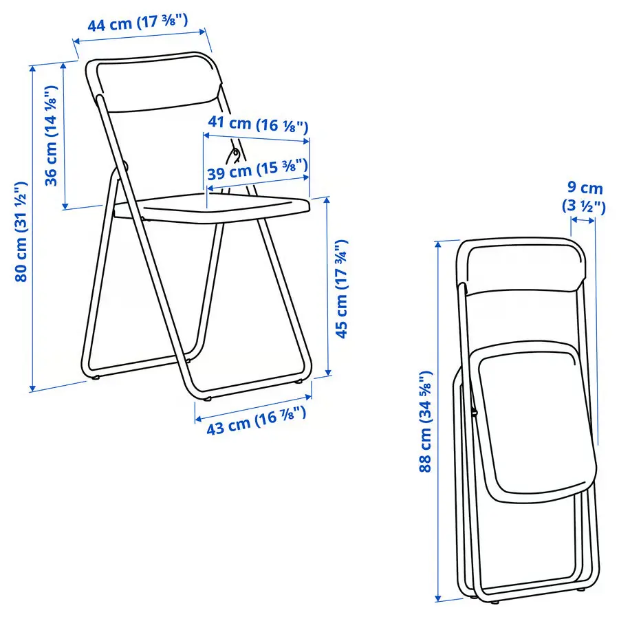 Set masa + 2 scaune pliante Ikea Gunde/Vihals 67x67 (Negru/Rosu) - 11