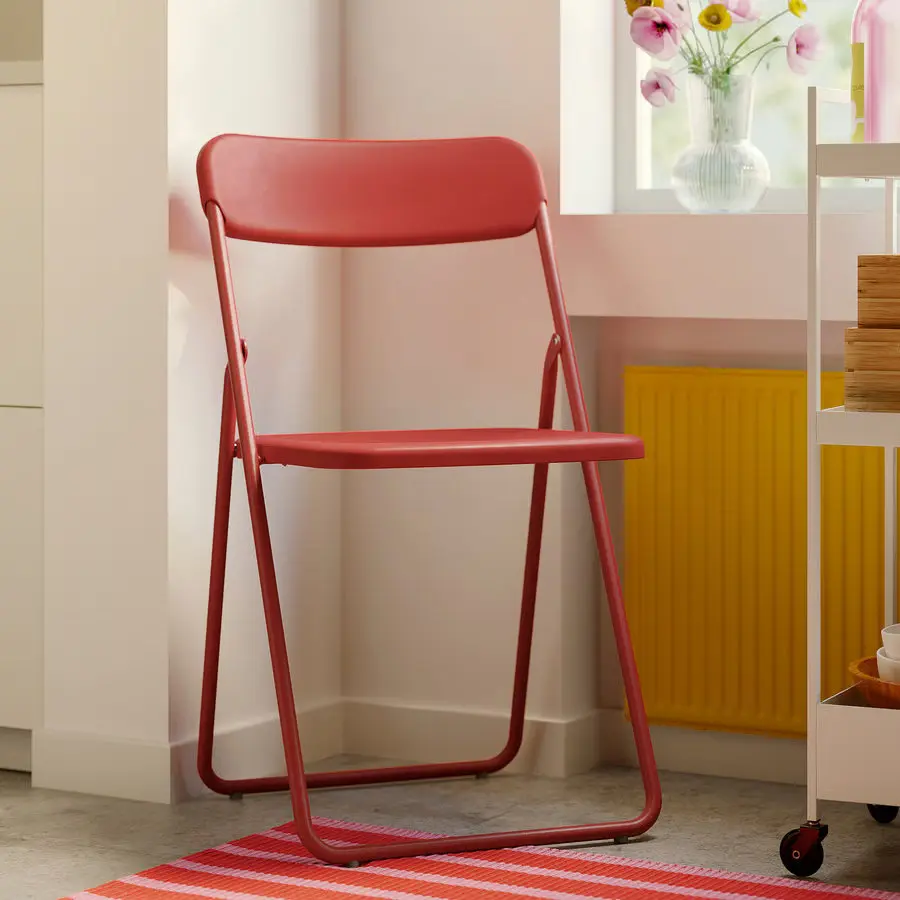 Set masa + 2 scaune pliante Ikea Gunde/Vihals 67x67 (Negru/Rosu) - 6