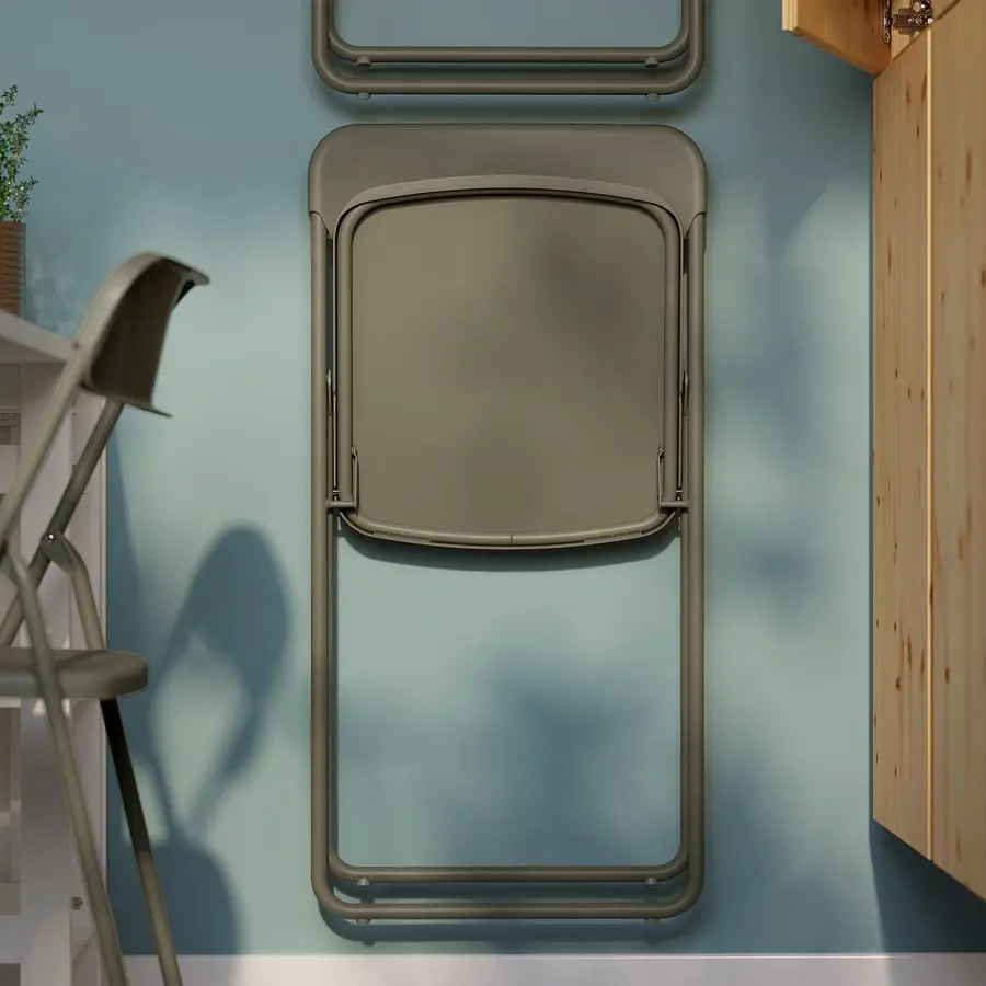 Set masa + 2 scaune pliante Ikea Gunde/Vihals 67x67 (Negru/Verde) - 8