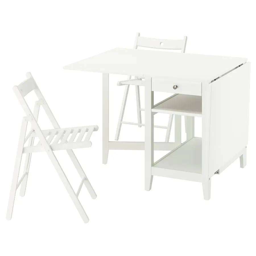 Комплект стол + 2 складных стула Ikea Nasinge/Frosvi 48/104/159x85 (Белый) - 2