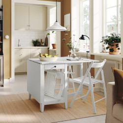 Комплект стол + 2 складных стула Ikea Nasinge/Frosvi 48/104/159x85 (Белый)