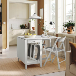 Комплект стол + 2 складных стула Ikea Nasinge/Frosvi/Knisa 48/104/159x85 (Белый/Серый)
