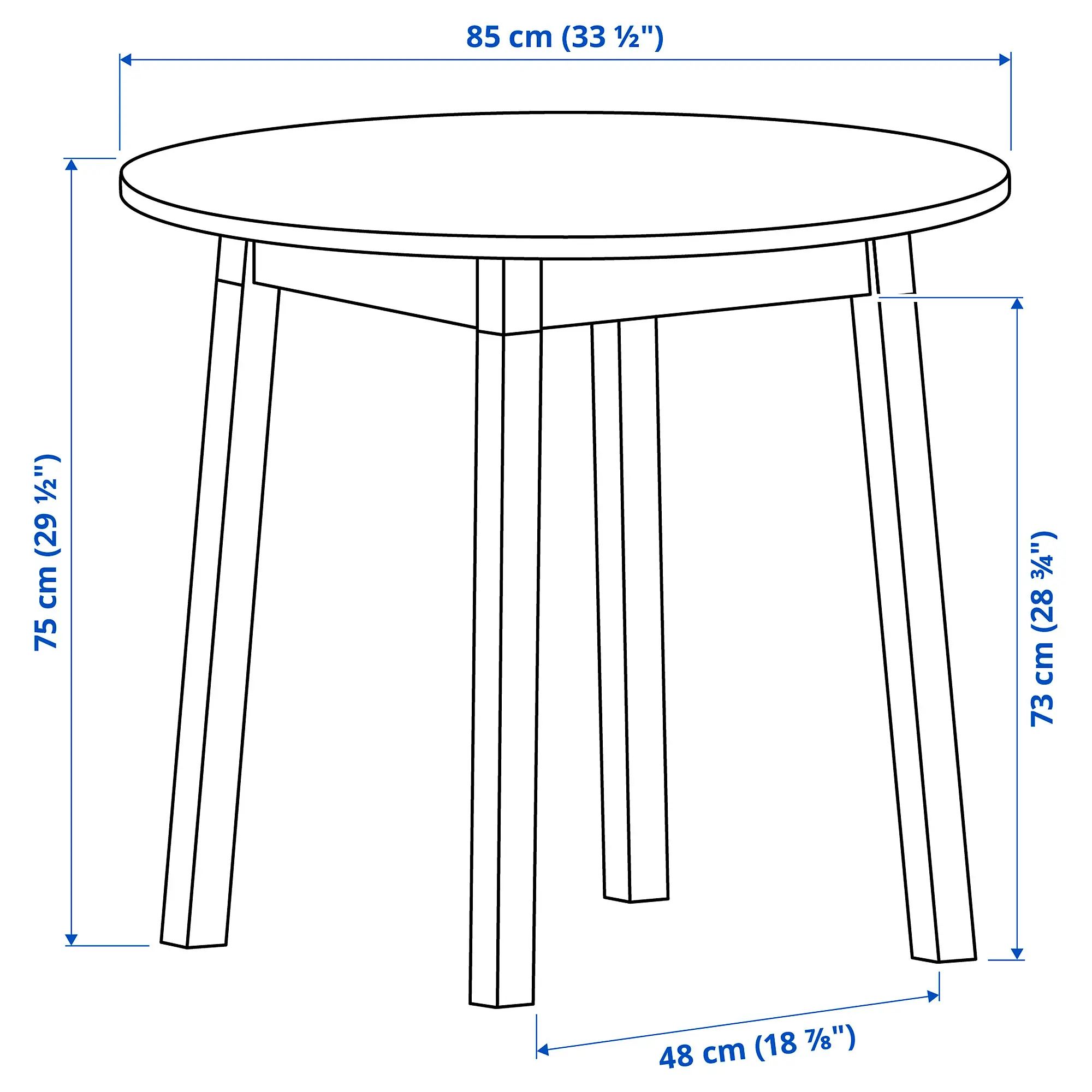 Комплект стол + 2 складных стула Ikea Pinntorp/Frosvi (Светло-коричневый/Белый) - 4