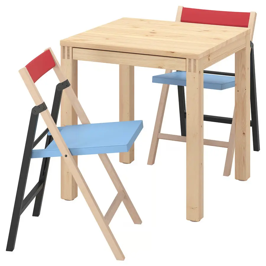 Set masa + 2 scaune pliante Ikea PS 2026 70x70 (Сосна) - 2