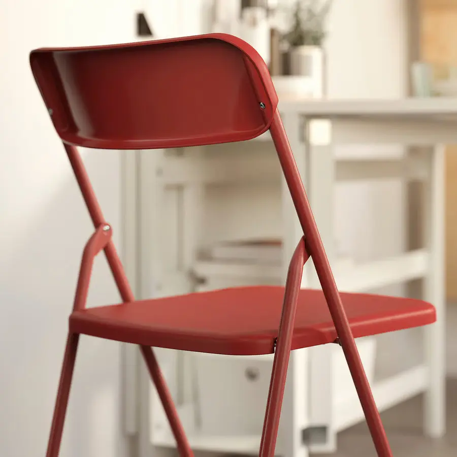 Set masa + 2 scaune pliante Ikea Vihals 39/95/151x90 (Alb/Rosu) - 6
