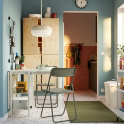 Set masa + 2 scaune pliante Ikea Vihals 39/95/151x90 (Alb/Verde) Thumb