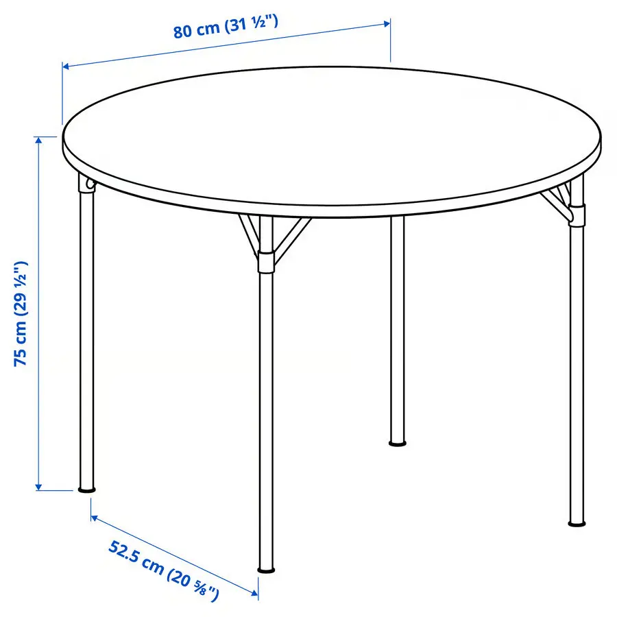 Комплект стол + 2 стула Ikea Grotan/Skogsta 80см (Коричневый/Черный) - 6