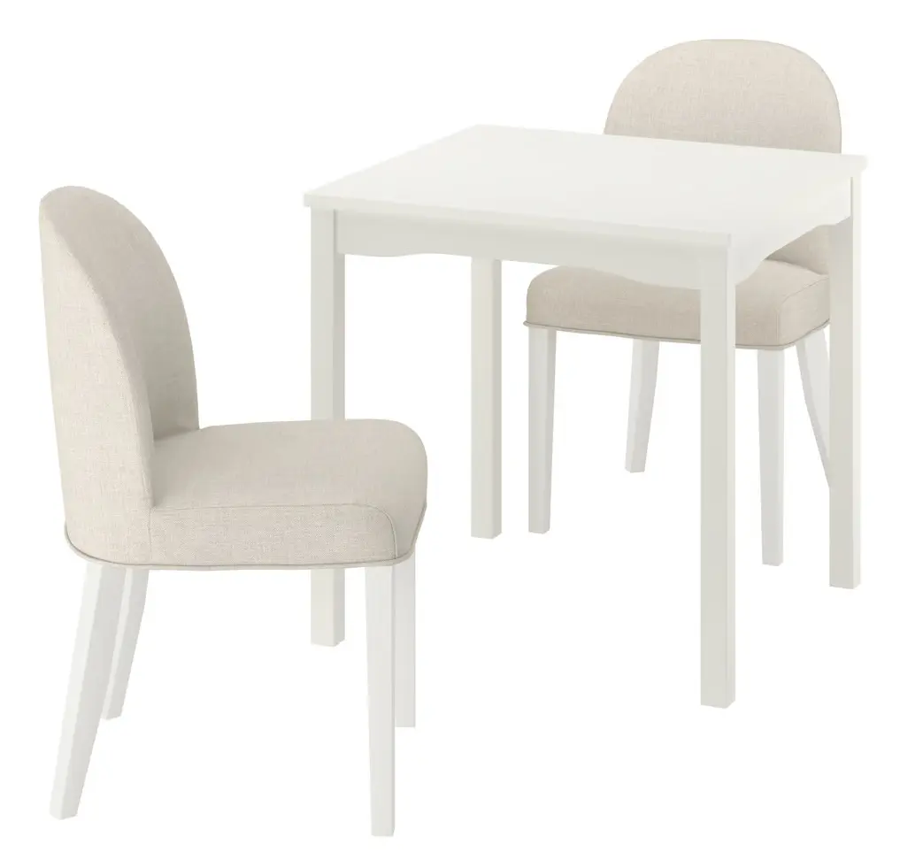 Комплект стол + 2 стула Ikea Hauga/Rosentorp/Kilanda (Белый/Светло-бежевый) - 2