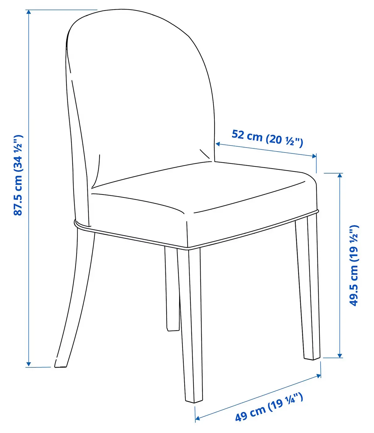 Комплект стол + 2 стула Ikea Hauga/Rosentorp/Kilanda (Белый/Светло-бежевый) - 7