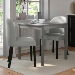 Комплект стол + 2 стула Ikea Hauga/Rosentorp/Tibbleby (Серый/Серо-бежевый)