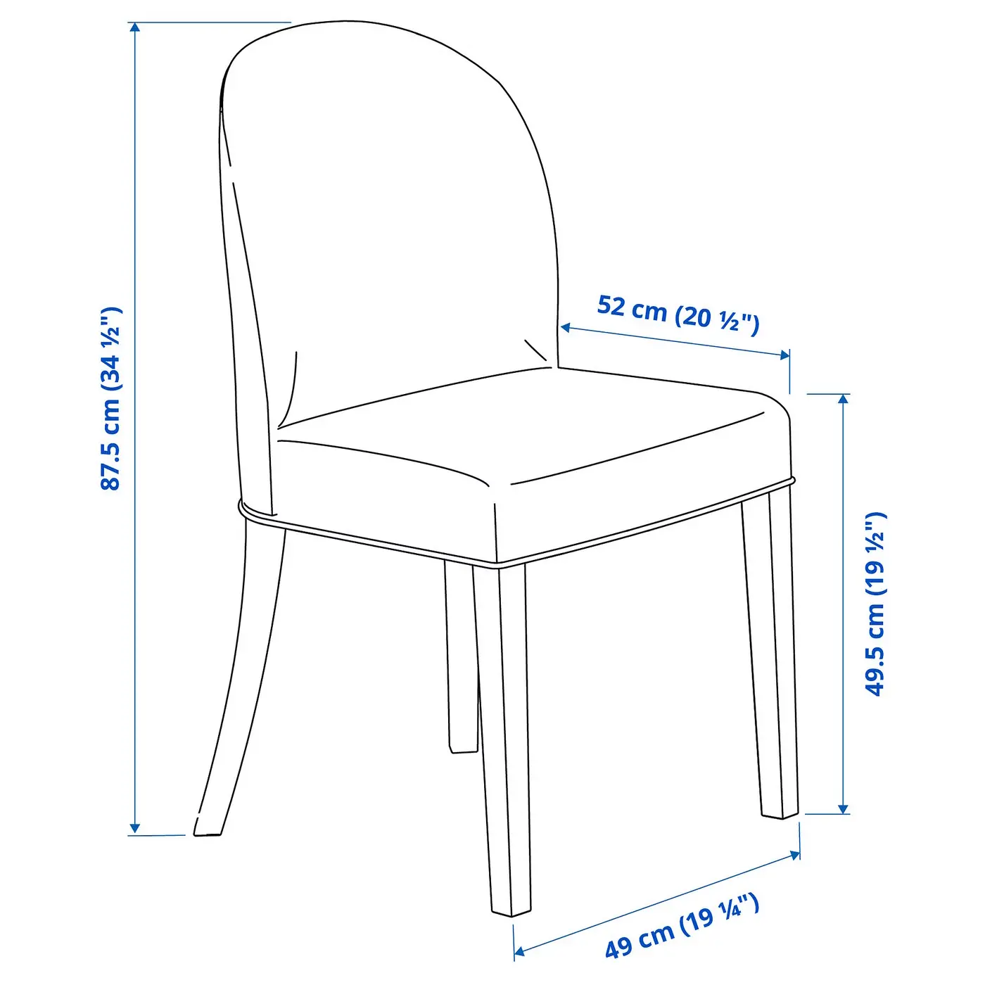 Комплект стол + 2 стула Ikea Hauga/Rosentorp/Tibbleby (Серый/Серо-бежевый) - 9