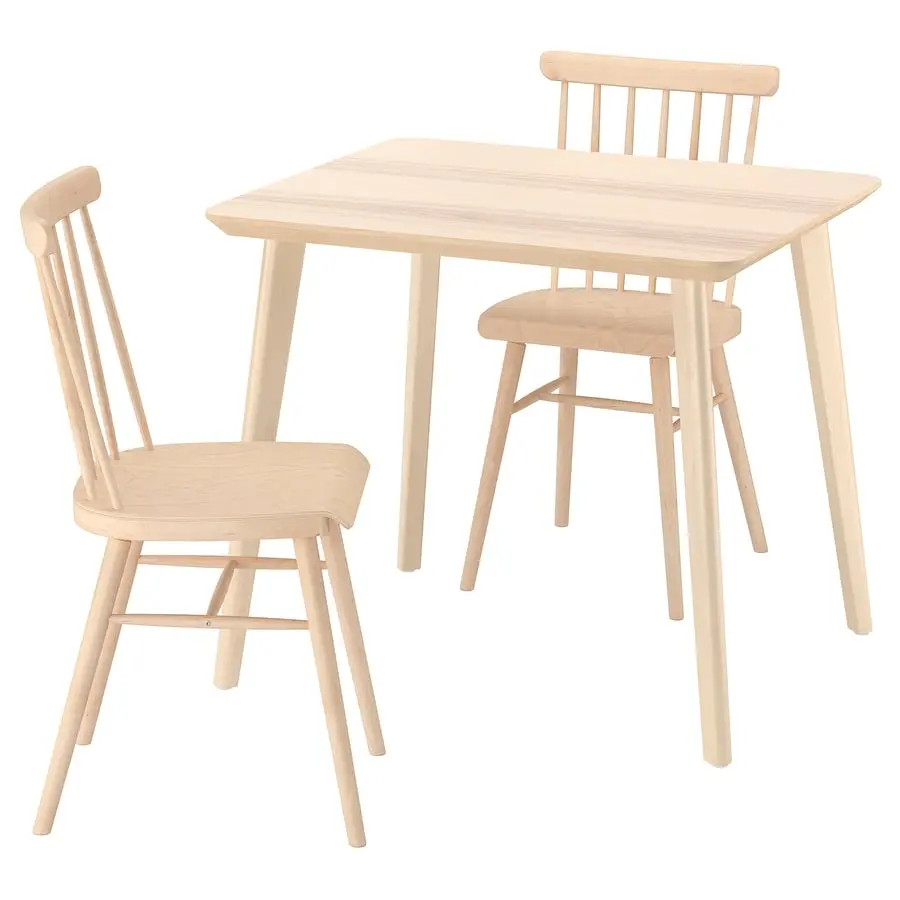 Комплект стол + 2 стула Ikea Lisabo/Hogved 88 (Ясень/Береза) - 2