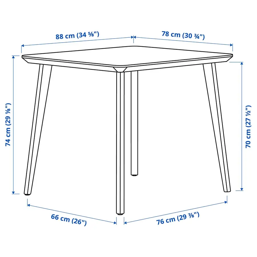 Комплект стол + 2 стула Ikea Lisabo/Hogved 88 (Ясень/Зеленый) - 8