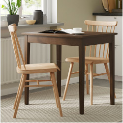 Set masa + 2 scaune Ikea Nasinge/Hogved 80x60 (Maro inchis/Mesteacan)