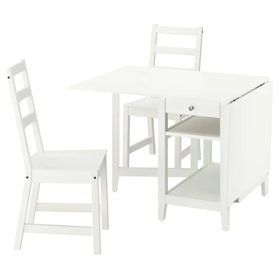 Комплект стол + 2 стула Ikea Nasinge/Nordviken 48/104/159x85 (Белый)