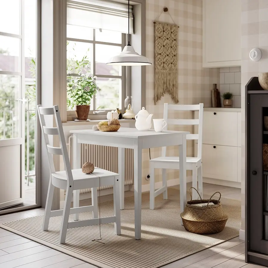 Комплект стол + 2 стула Ikea Nasinge/Nordviken 80x60 (Белый)