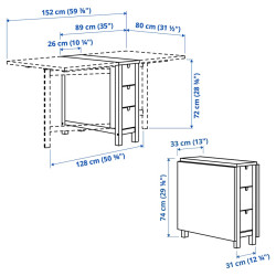 Комплект стол + 2 стула Ikea Norden/Hogved 26/89/152 (Береза) Thumb