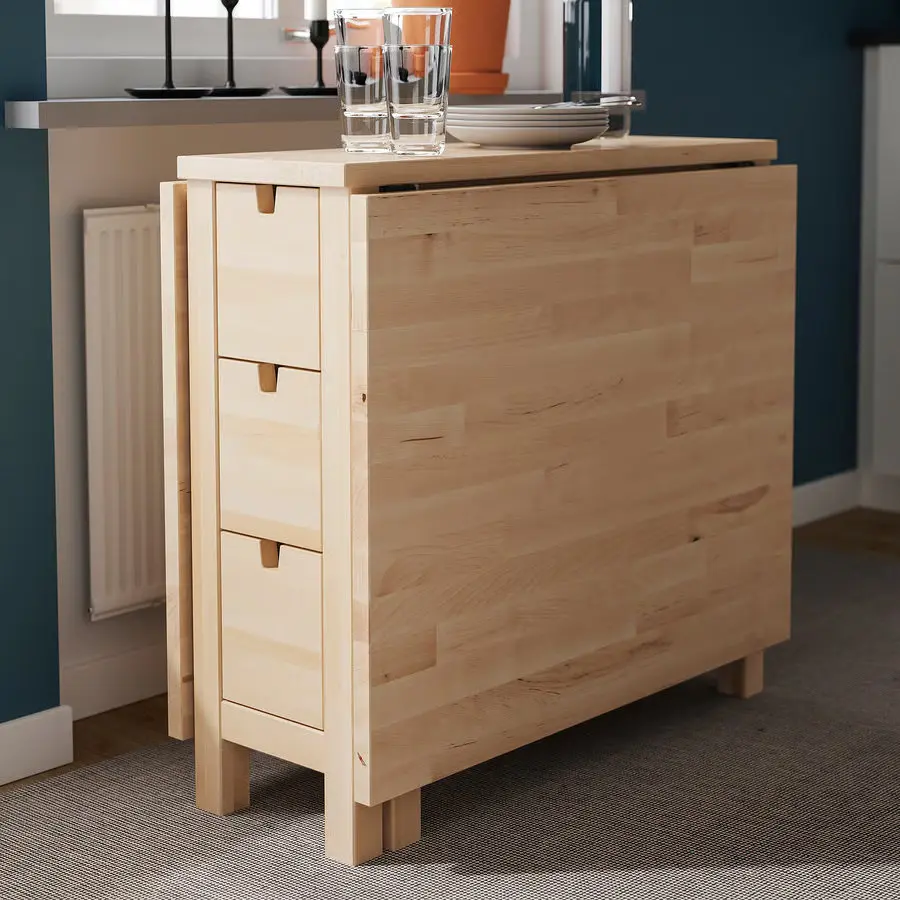 Комплект стол + 2 стула Ikea Norden/Hogved 26/89/152 (Береза/Зеленый) - 3