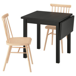 Set masa + 2 scaune Ikea Nordviken/Hogved 74/104 (Negru/Mesteacan) Thumb