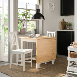 Комплект стол + 2 стула Ikea Pinntorp 67/124 (Белый/Сосна)