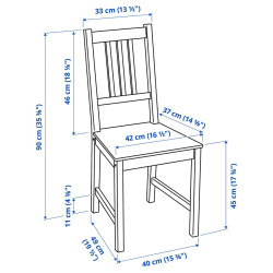Set masa + 2 scaune Ikea Pinntorp 67/124 (Alb/Pin) Thumb