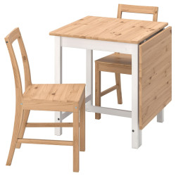 Set masa + 2 scaune Ikea Pinntorp 67/124 (Maro deschis/Alb) Thumb