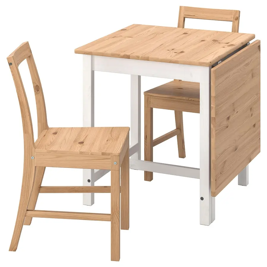 Set masa + 2 scaune Ikea Pinntorp 67/124 (Maro deschis/Alb) - 2