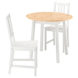 Set masa + 2 scaune Ikea Pinntorp 85 (Alb/Pin) Thumb