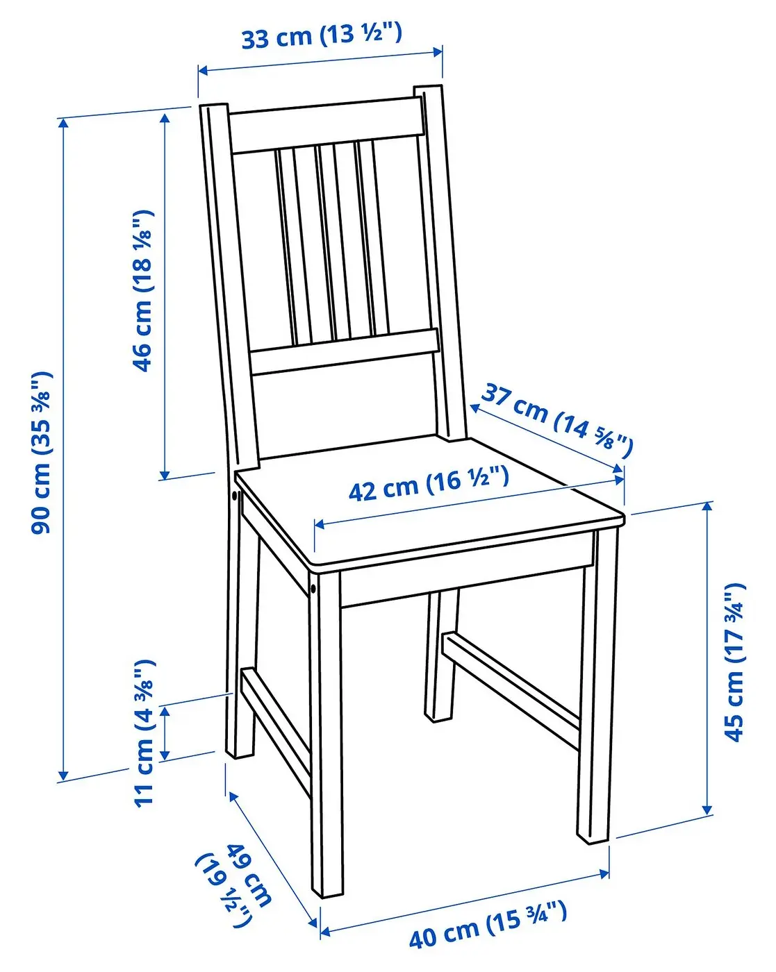Комплект стол + 2 стула Ikea Pinntorp 85 см (Светло-коричневый/Черный) - 7