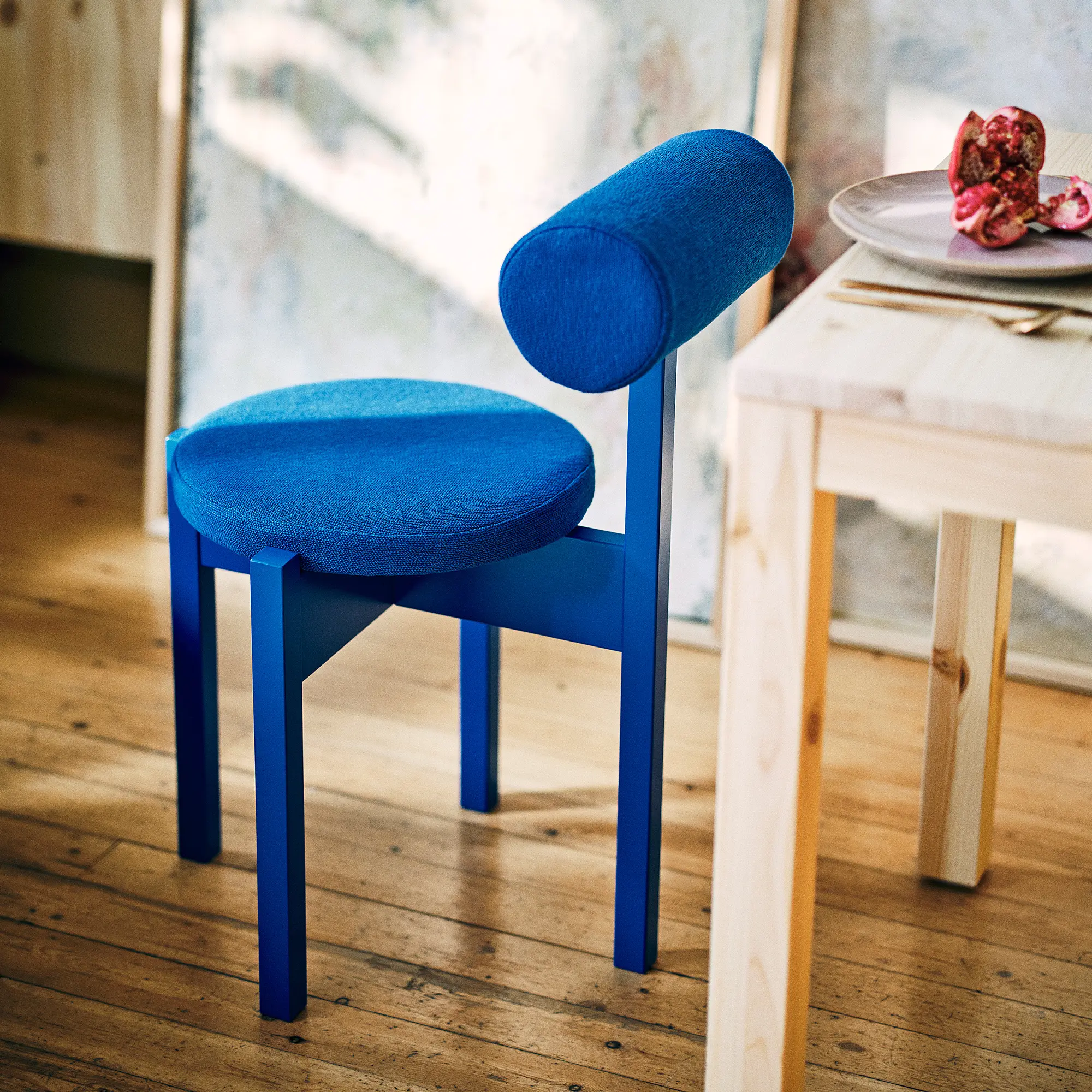 Комплект стол + 2 стула Ikea PS 2026 Knaback 70x70 (Сосна/Синий) - 3