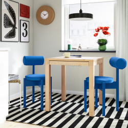 Комплект стол + 2 стула Ikea PS 2026 Knaback 70x70 (Сосна/Синий)