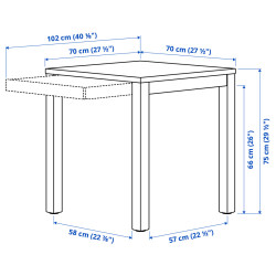 Комплект стол + 2 стула Ikea PS 2026 Knaback 70x70 (Сосна/Синий) Thumb