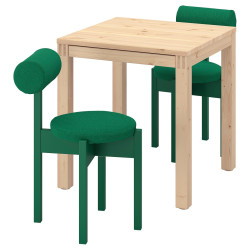 Комплект стол + 2 стула Ikea PS 2026 Knaback 70x70 (Сосна/Зеленый) Thumb