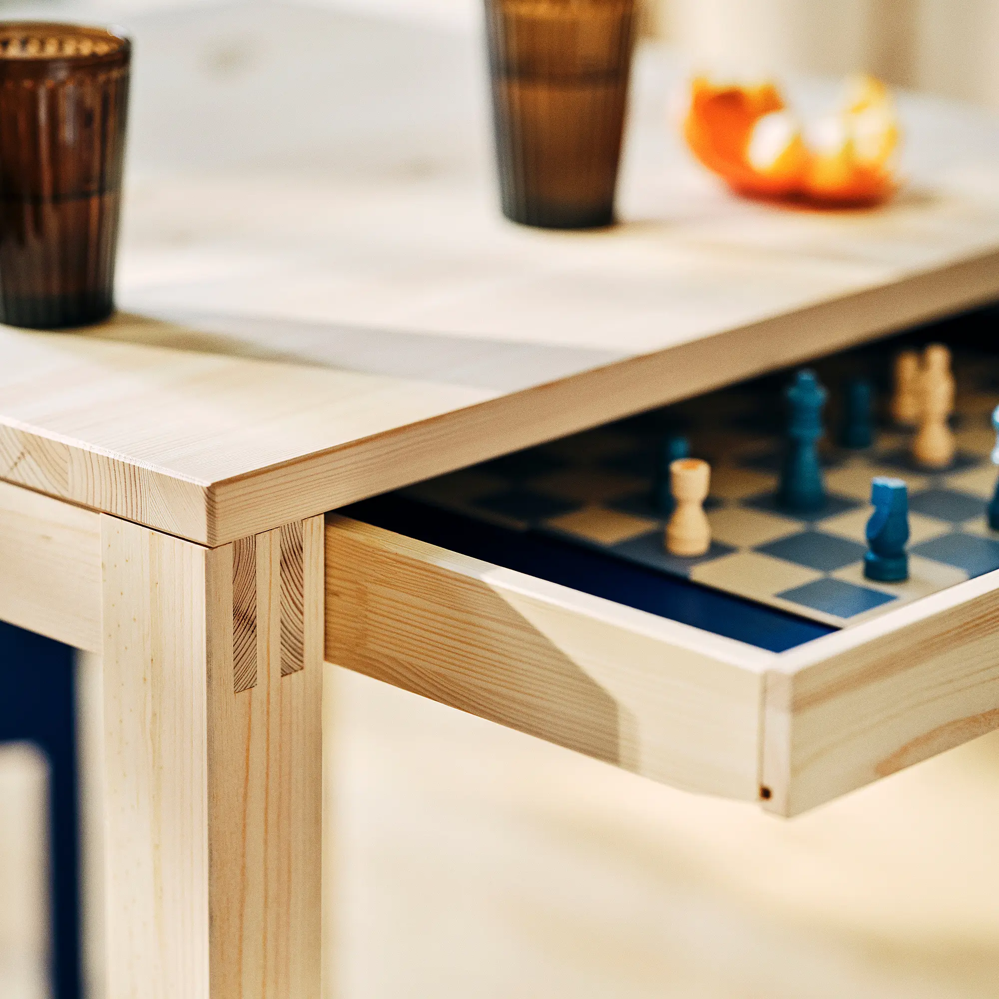 Комплект стол + 2 стула Ikea PS 2026 Knaback 70x70 (Сосна/Зеленый) - 3