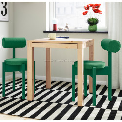 Комплект стол + 2 стула Ikea PS 2026 Knaback 70x70 (Сосна/Зеленый)